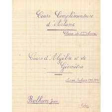 Cours d'Algèbre et de Géométrie