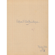 Cahier d'arithmétique