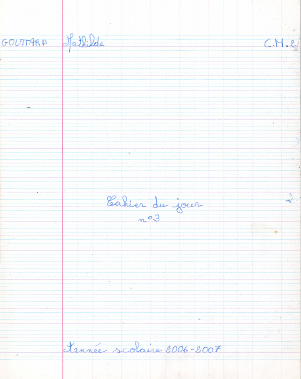Cahier du jour n°3