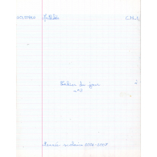 Cahier du jour n°3