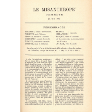 Le misanthrope. Comédie.