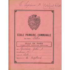 Cahier de classe / Ecole de Jeunes Filles, 3 rue Gustave-Zédé Paris 16e.