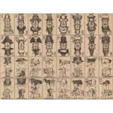 Cartes à jouer caricaturées. 