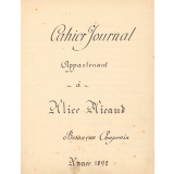 Cahier Journal appartenant à Alice Micaud - Pensionnat Chaprais Besançon - Année 1892.