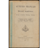 Les auteurs français du brevet supérieur pour la période triennale 1903 - 1905.