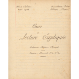 Cahier de cours de Lecture expliquée.