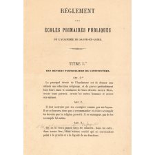 Règlement des écoles primaires publiques de l'académie de Saône-et-Loire.