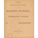 Bulletin National de l'Enseignement primaire. N° 7. Juillet-Août-Septembre 1943.