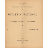 Bulletin National de l'Enseignement primaire. N° 9. Novembre 1943.