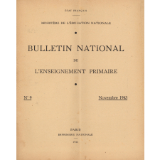 Bulletin National de l'Enseignement primaire. N° 9. Novembre 1943.