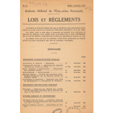 Bulletin Officiel de l'Education Nationale. Lois et Règlements. N° 22, jeudi 3 juillet 1947.