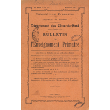 Bulletin de l'Instruction Primaire. Département des Côtes-du-Nord. 39e année. n°333. mars-avril 1912.