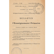 Bulletin de l'Instruction Primaire. Département des Côtes-du-Nord. 43e année. N°355. Janvier-Février-Mars 1916.