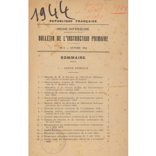 Bulletin de l'Instruction Primaire. Seine-Inférieure. N°6. Octobre 1944.
