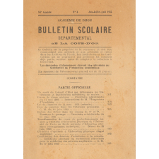 Bulletin scolaire départemental de la Côte d'Or. Académie de Dijon.