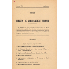 Bulletin de l'Enseignement Primaire. Oise. Année 1960.