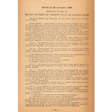 Le Brevet d'Etudes du Premier Cycle du Second degré. Textes officiels. Sujets-Types.