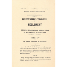 Réglement des écoles primaires publiques du département de la Gironde.