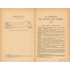 La critique de L'Ecole des femmes suivi de L'Impromptu de Versailles. 1663.