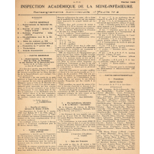Inspection Académique de la Seine-Inférieure. Renseignements Administratifs. Feuilles n°1-2-3-5-6-10-11