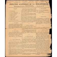 Inspection Académique de la Seine-Inférieure. Renseignements Administratifs. Feuilles n°1-2-3-5-6-10-11