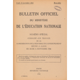 Bulletin Officiel du Ministère de l'Education Nationale. Du Jeudi 16 novembre 1944. Hors-série.