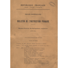 Bulletin de l'instruction primaire. Seine-inférieure. Renouvellement des délégations cantonales (1939-1942).