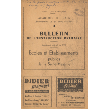 Bulletin de l'instruction primaire. Seine-Maritime. Supplément spécial de 1958. Ecoles et établissements publics de Seine-Maritime.