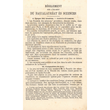 Règlement et programmes du baccalauréat ès Sciences. Nouvelle édition conforme aux dernières dispositions préscrites par l'autorité universitaire.