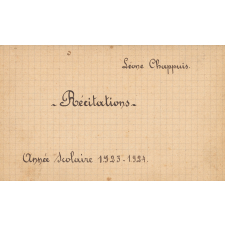 Carnet de récitations. 