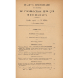 Bulletin administratif du Ministère de l'Instruction Publique et des Beaux-Arts. Année 1925. N° 2551 du 1er janvier 1923 à 2570 d'octobre, novembre et décembre 1925.