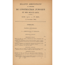 Bulletin administratif du Ministère de l'Instruction Publique et des Beaux-Arts. Année 1925. N° 2551 du 1er janvier 1923 à 2570 d'octobre, novembre et décembre 1925.