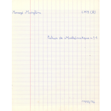 Cahier de mathématiques n°1