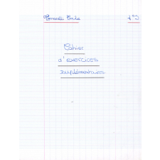 Cahier d'exercices supplémentaires