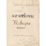 Cahier sur les fractions et sur le système métrique décimal
