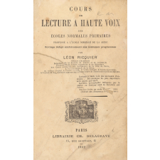 Cours de lecture à haute voix des Écoles Normales Primaires professé à l'École Normale de la Seine