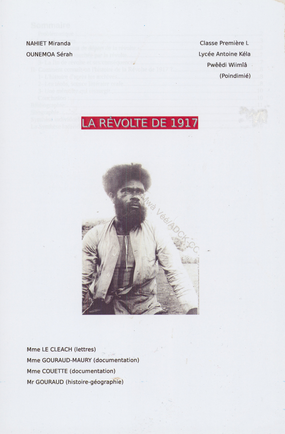 Travaux Personnels Encadrés : La révolte de 1917