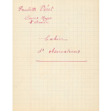 Cahier de leçons de choses. Cahier d'observations. 