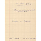 Cahier de sciences. Ecole Albert Glatigny. 
