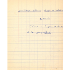 Cahier de leçons de choses et de géographie.