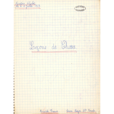 Cahier de leçons de choses. 