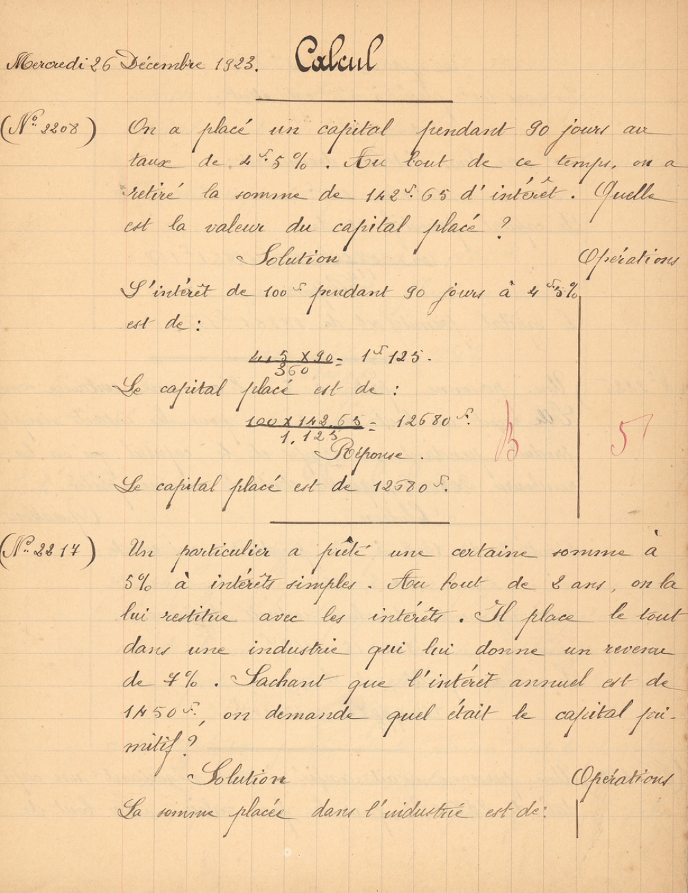 Cahier du jour