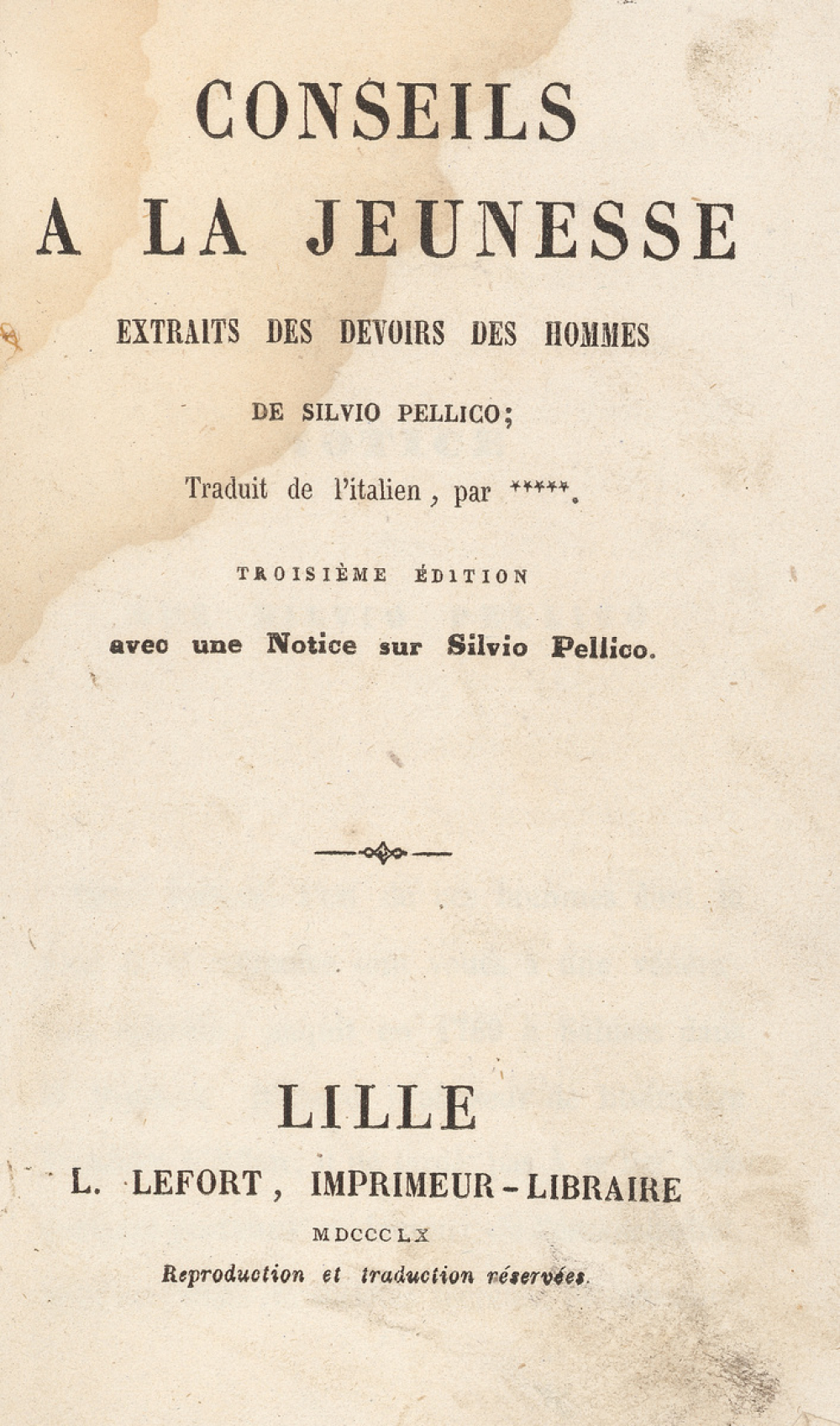 Conseils à la jeunesse. Extraits des Devoirs des hommes