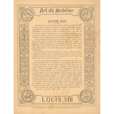 Art du Mobilier : Louis XIII