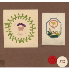 Travaux de broderies sur papier. 