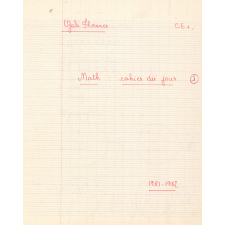 Math : cahier du jour