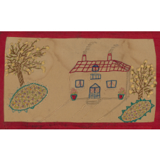 Travail manuel. Broderie sur carton.