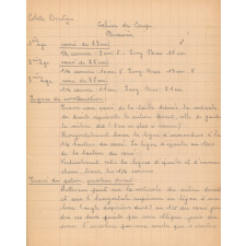 Cahier de coupe.