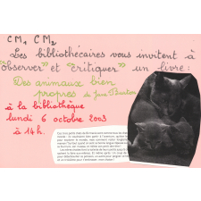 Annonce d'une animation en bibliothèque