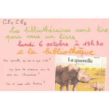 Annonce d'une animation en bibliothèque